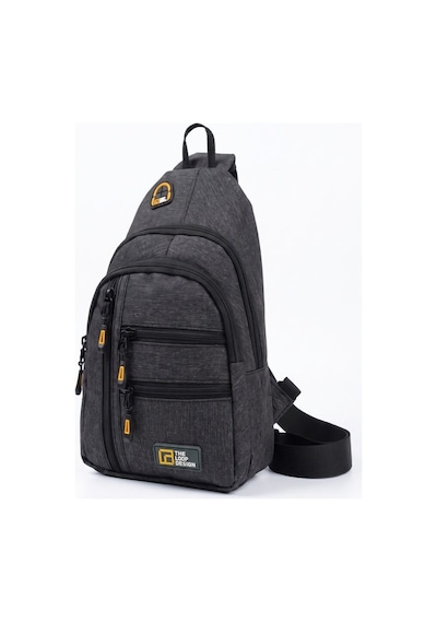 The Loop Desing Unisex Çok Bölmeli Çapraz Ayarlanabilir Askılı Göğüs Omuz Çantası Siyah