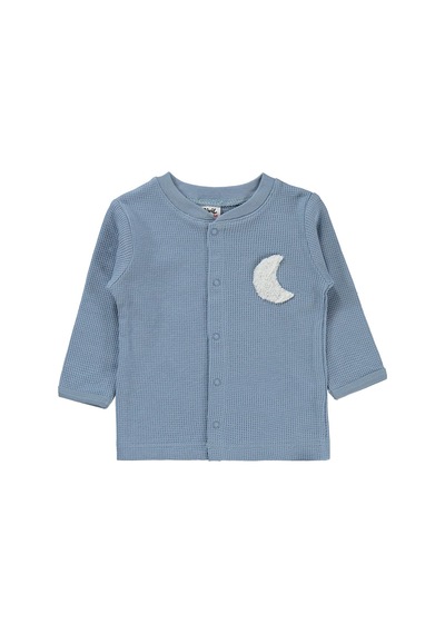 Civil Baby Hilal Baskılı 1-9 Ay Pijama Takımı - Mavi Buz Mavi