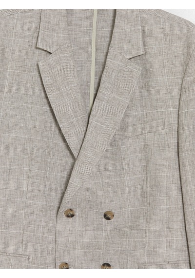 Lcw Vision Bej Regular Fit Keten Karışımlı Erkek Blazer Ceket