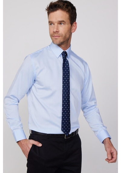 Tudors Klasik Fit Non Iron Mavi Erkek Gömlek-29757-mavi Mavi