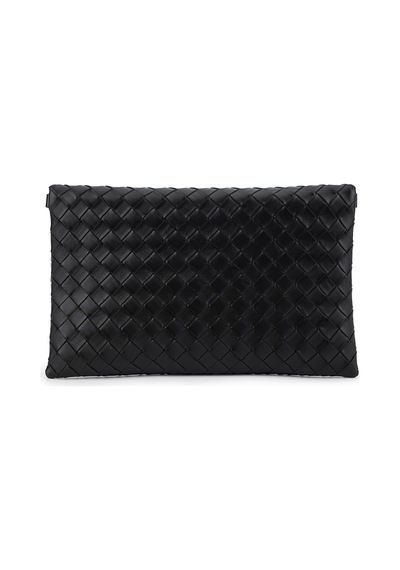 Tamer Tanca Kadın Suni Deri Siyah Clutch Çanta 921 7482-b Bn Cnt Sk26-27 Sıyah Orgu