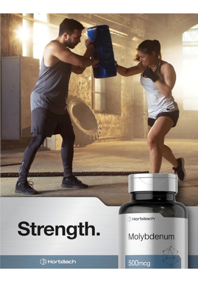 Horbaach Molybdenum 500mcg Quick Release 200 Capsules Amin... Aromasız
