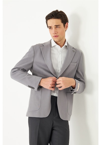 Gri Klasik Kesim Blazer Ceket Gri