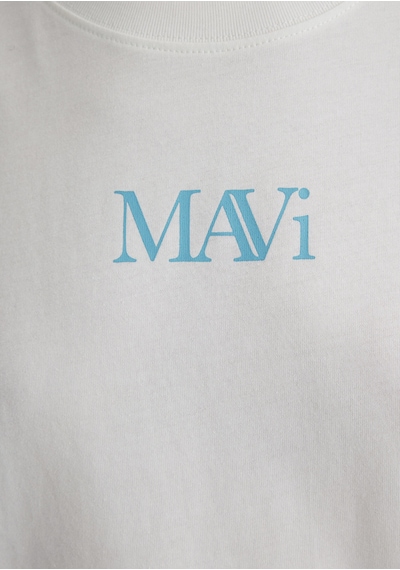 Mavi - Mavi Logo Baskılı Beyaz Tişört 1611593-70057 Beyaz