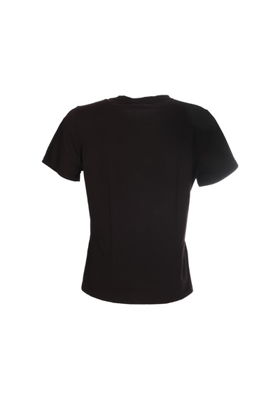 Ysatis Minimalist Oversize Kadın Bluz - Kısa Kol Yuvarlak Yaka Siyah