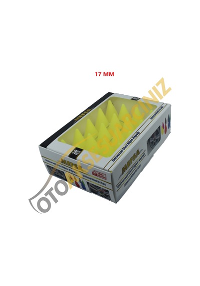 A Kalite Mefsa Bijon Kapağı Sivri 17 Mm Fosfor Sarı 20 Li Set