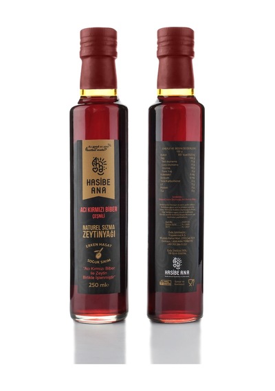 Körfez Acılısı Acı Kırmızı Biber Çeşnili Sızma Zeytinyağı - 250 Ml