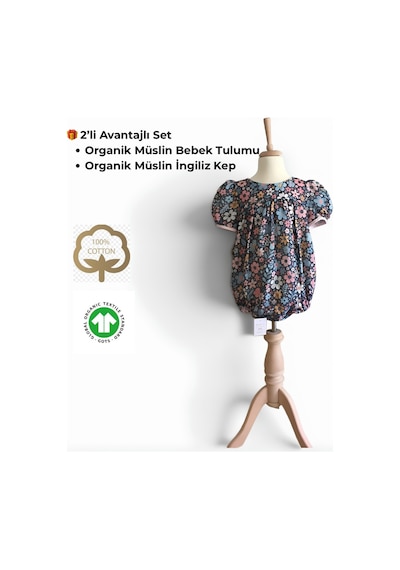 Bebe Organik Muslin Bebek Tulumu "Karışık Renkli"