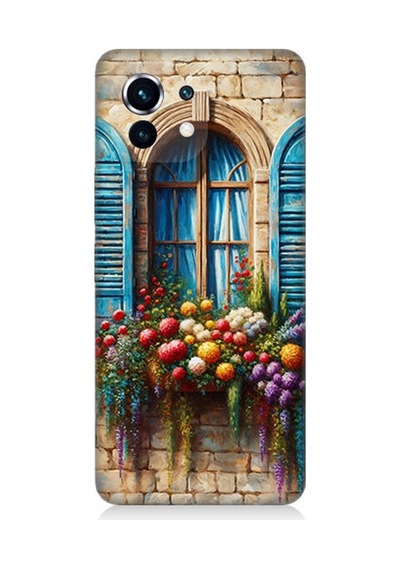 Xiaomi Mi 11 Uyumlu Pencereden Renkli Hayat Desenli Silikon Kılıf Çok Renkli
