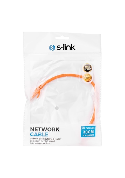 S-lınk Sl-cat6030tr Cat6 Patch 30cm Kablo Turuncu Tek Renk