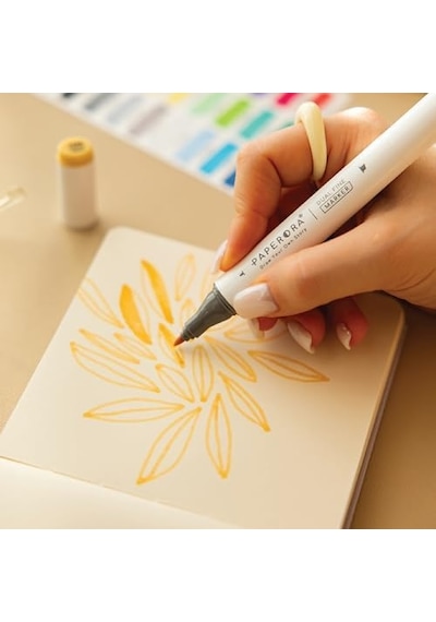 12 Li Çift Uçlu Alkol Bazlı Marker Kalem Seti + Chisel