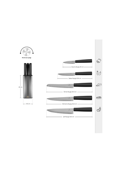 Tr Grammy Inox 6 Parça Bıçak Seti Genel