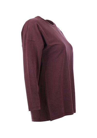 On Kadın Oversize Uzun Kol Minimalist Bluz - Rahat Ve Şık Bordo