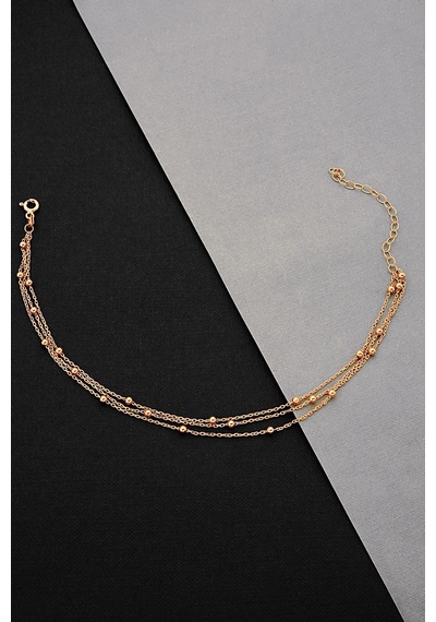 Argentum Concept 925 Ayar Gümüş Toplu Üç Zincirli Rose Gold Bileklik - B084101