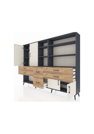 Arges Dolap 10 Raflı 6 Çekmeceli 4 Kapaklı 220x30x163 Antrasit-aytaşı/çam Aytası/atlas Çam - Antrasıt Arges Dolap 10 Raflı 6 Çekmeceli 4 Kapaklı 220x30x163 Antrasit-aytaşı/çam Aytası/atlas Çam - Antrasıt
