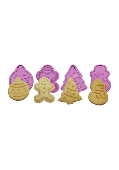 Yılbaşı Şekilli Adam Çam Ağacı Basmalı Kurabiye Kalıbı Gingerbread Man Desenli Şeker Hamuru Kesici Aparat Konsept 1, Krem-turuncu 50 x 22
