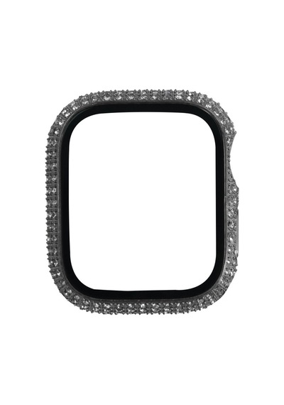 Watch 7 41mm Mkst Watch Gard 24 Kenarları Taşlı Sert Pc Kasa Ve Ekran Koruyucu - Gümüş