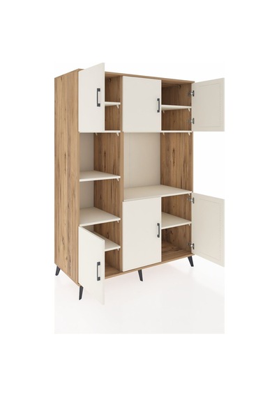 Kronos Dolap 9 Raflı 6 Kapaklı 132x59x195 Çam-aytaşı/aytaşı Çam