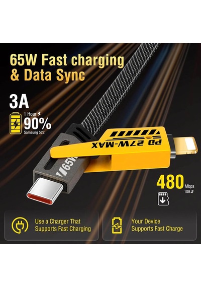 Divex Tc-usb To Tc-lightning 65w/pd27w Şarj Ve Veri Aktarım Kablosu Dc-220