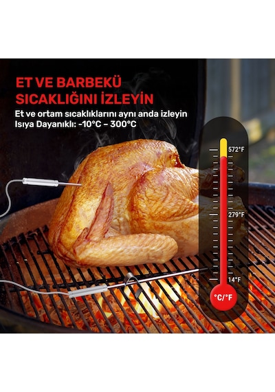 Thermopro Tp28c 2problu Zamanlayıcılı 150m Kablosuz Barbekü/mangal Profesyonel Pişirme Termometresi