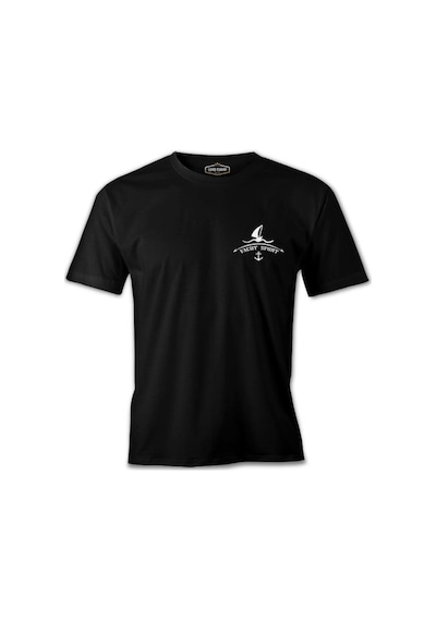 Yat Kulübü - Yatch Logo Siyah Erkek Tshirt