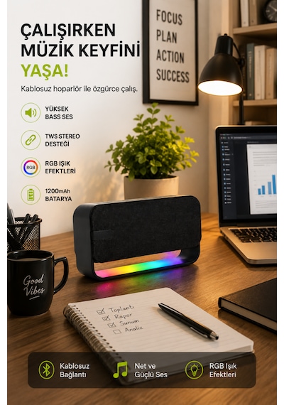 Bluetooth Hoparlör Taşınabilir Kablosuz Speaker Usb/tf/tws Destekli 1200mah 12w Güçlü Bass Ses Bombası