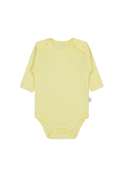 Civil Baby Düz Renkli Uzun Kol Çıtçıtlı Badi - Sarı 0-1 Ay Sarı