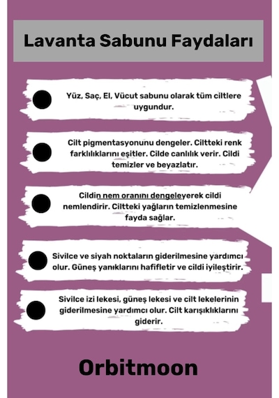 %100 Bitkisel Doğal El Yüz Saç Cilt Vücut Güzel Kokulu Orijinal Saf Lavanta Sabunu 120g - 1 Adet