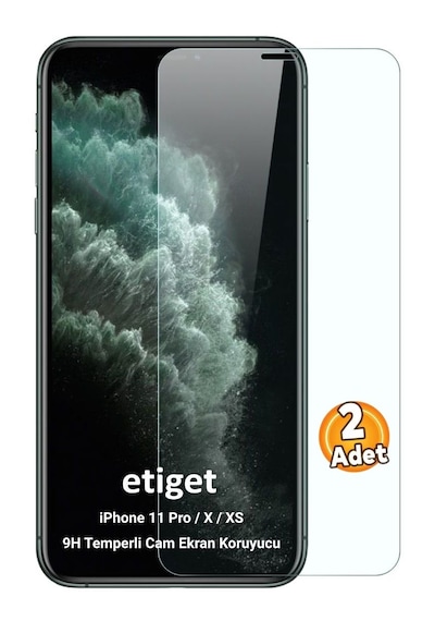 Apple Uyumlu   iPhone 11 Pro Temperli 9h Cam Ekran Koruyucu 2 Adet