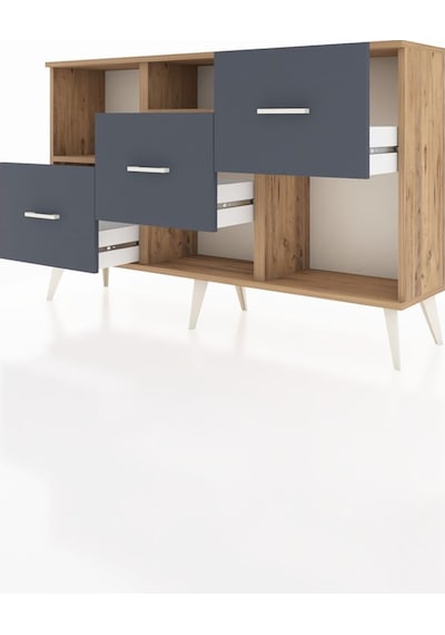 Arges Konsol 2 Raflı 3 Çekmeceli 132x30x83 Çam-çam/antrasit Çam/antrasit Arges Konsol 2 Raflı 3 Çekmeceli 132x30x83 Çam-çam/antrasit Çam/antrasit