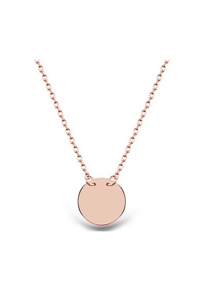 Kuyumcudukkani Zincirli"18mm Yuvarlak"figürlü Kolye-37089-r-13mm Rose Gold