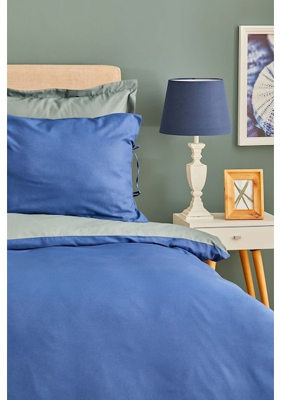 Karaca Home Basic Lacivert Petrol %100 Pamuk Çift Taraflı Çift Kişilik Nevresim Takımı Lacivert