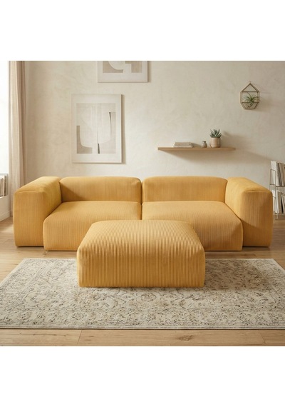 Relax Köşe Koltuk Takımı Sünger Koltuk Kanepe Divan Hardal