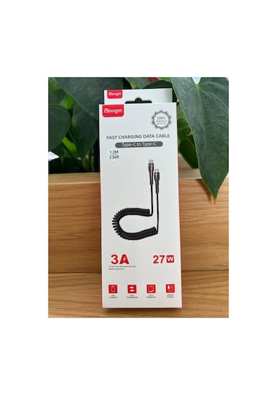 Atongm Type-c To Type-c Kablo 3a/27w Uzatma Kablosu Hızlı Şarj Kablosu Örgülü Kırılmaz Kablo Akıllı Çip Teknolojili