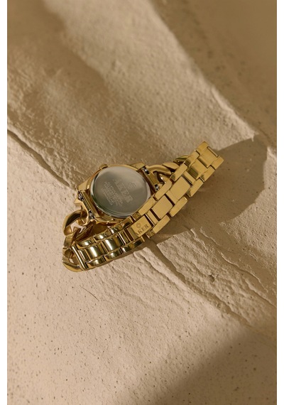 Bej/gold Accg1415 Zincir Kordon Kol Saati 34mm Bej/gold Altın