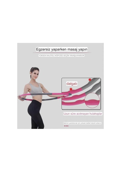 Hula Hoop Egzersiz Çemberi - Egzersiz Halkası - Ağırlıklı - Bel Bölgesi Ayarlanabilir Karışık Tek Ebat