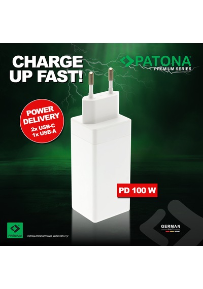 Patona 100w Usb-c 3 Port Hızlı Şarj Aleti 2x Type-c 1x Usb-a