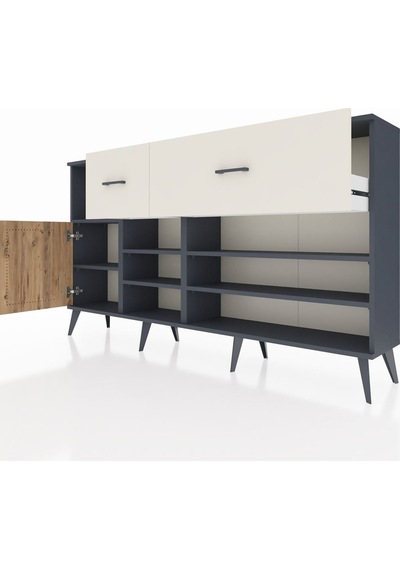 Arges Konsol 6 Raflı 2 Çekmeceli Tek Kapaklı 176x30x99 Antrasit-çam/aytaşı Atlas Çam/aytası - Antrasıt Arges Konsol 6 Raflı 2 Çekmeceli Tek Kapaklı 176x30x99 Antrasit-çam/aytaşı Atlas Çam/aytası - Antrasıt