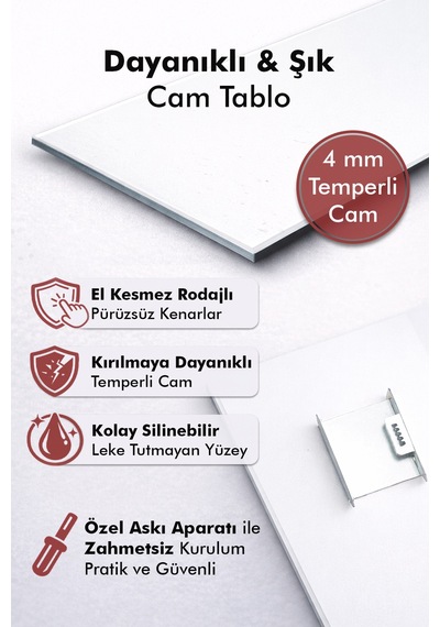 Kabe Cam Tablo 4 Mm Temperli Cam Mekke Gece Manzarası Dekoratif Duvar Tablosu