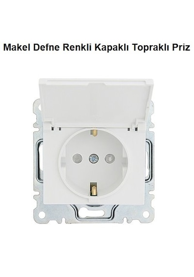 Makel Defne Renkli Kapaklı Topraklı Priz Çerçevesiz