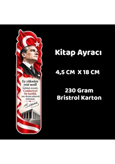 29 Ekim Cumhuriyet Bayramı Karton Kitap Ayracı 40' Lı Paket Tüm Yaşlar