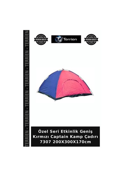 Özel Seri Etkinlik Geniş Kırmızı Captain Kamp Çadırı 7307 200x300x170cm Standart