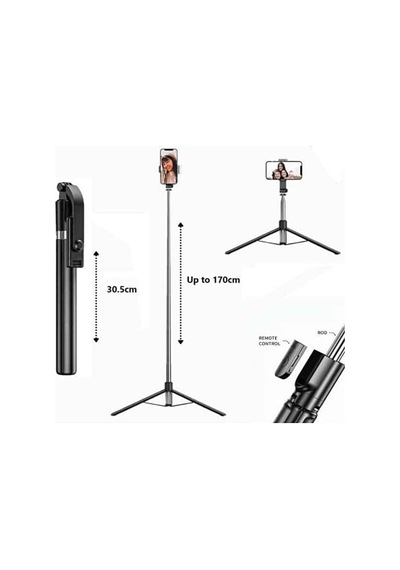 3in1 Bluetooth Kumandalı Ayaklı Selfie Çubuğu Tripod 170 Cm Diğer