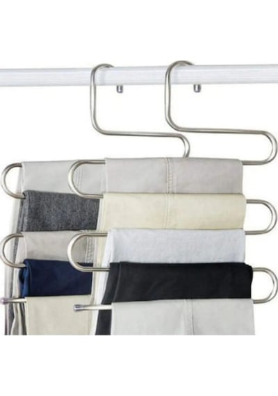 1 Adet Metal Pantolon Eşarp Askısı 5 Katlı Belirtilmemiş Gri Diğer