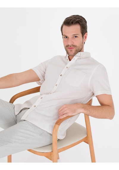 Pierre Cardin Erkek Bej Gömlek Kısa Kollu 50265118-vr011 Bej