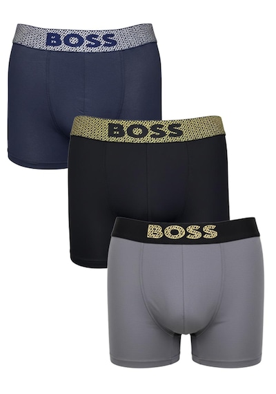 Hugo Boss 3'lü Erkek Boxer Set %100 Organik Pamuk Gri Lacivert Siyah