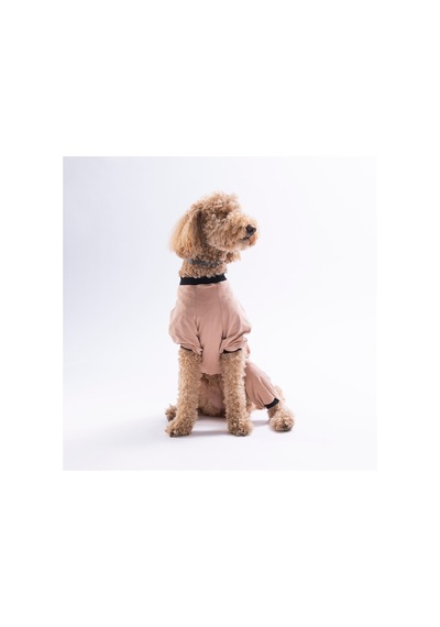 Kahverengi Smile Pijama Orta Ve Büyük Irk Köpek Pijaması - Köpek Tulumu - Köpek Kıyafeti 15 Kg-45 Kg