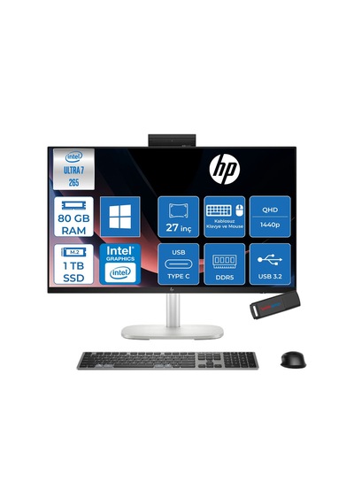 HP EliteStudio 8 G1i D36C1ETP28 Ultra 7 265 80 GB 1 TB SSD 27" W11P AIO Masaüstü Bilgisayar
