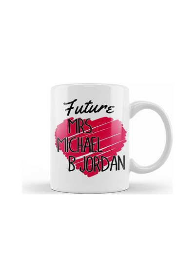 Future Mrs Michael B Jordan Love Heart Kupa Bardak Porselen Karışık