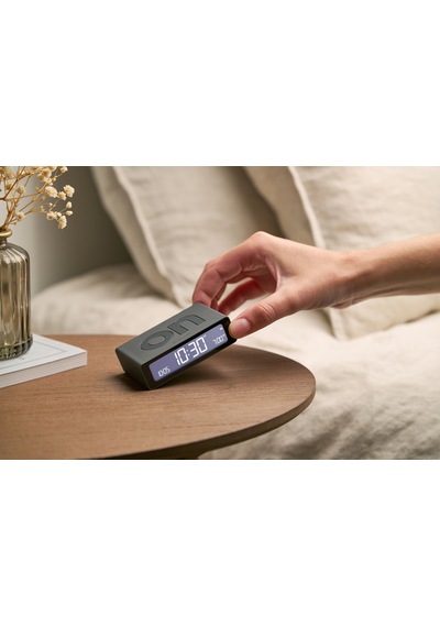 Lexon Flip Mini Şarj Edilebilir Alarm Saat Koyu Gri